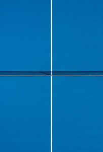 blue and white striped textile